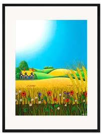 Gerahmter Kunstdruck Weizenfelder in Sussex 