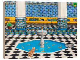 Holzbild Coole Katzen in Marrakesch