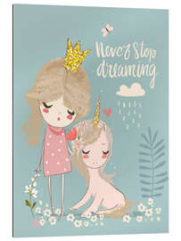 Quadro em plexi-alumínio Never stop dreaming