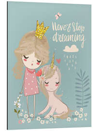 Magnettafel Hör niemals auf zu Träumen (Englisch)