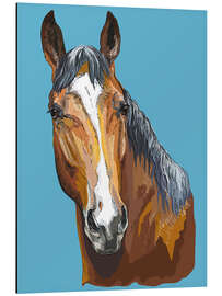 Aluminium print Horse on blue