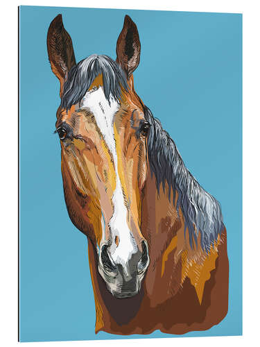 Gallery print Horse on blue