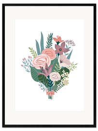 Framed art print Bouquet on white