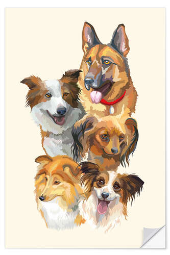 Naklejka na ścianę Dog breeds portrait