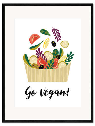 Gerahmter Kunstdruck Go Vegan!