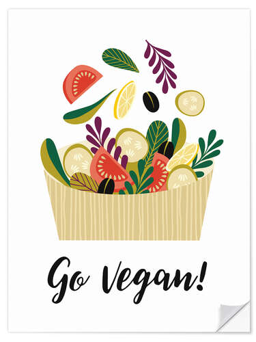 Sticker mural Go Vegan