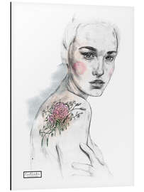 Magnettafel Blumen Tattoo