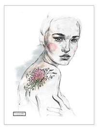 Poster  Tatouage de fleurs - Teetonka