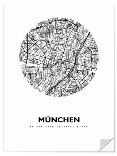 Sisustustarra City map of Munich, circle