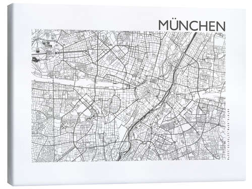 Canvas print München – city map of Munich