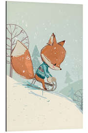 Magnettafel Fuchs mit Schlitten