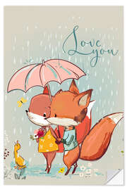 Wall sticker Fox love