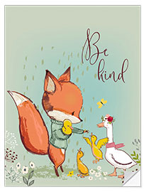 Wall sticker Fox and duckling - Eve Farb