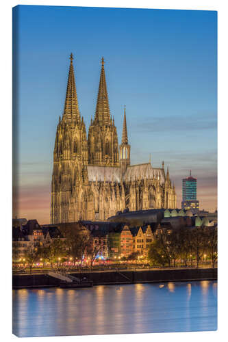 Canvastavla The Cologne Cathedral in the evening