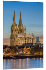 Foam board print The Cologne Cathedral in the evening