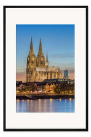 Gerahmter Kunstdruck Der Kölner Dom am Abend