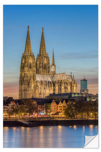 Sticker mural La cathédrale de Cologne le soir