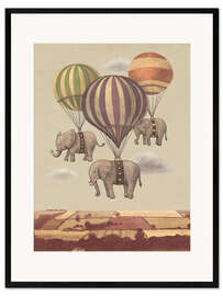 Impressão artística com moldura Flight of the elephants