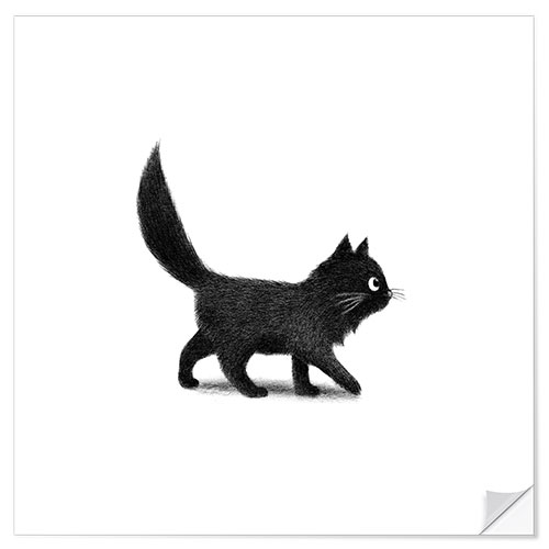 Naklejka na ścianę Little black cat