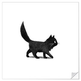 Wandsticker Kleine schwarze Katze