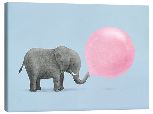 Tableau sur toile Bulle de chewing-gum sur la trompe