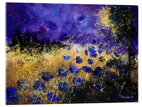 Acrylic print Grain field at night
