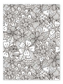 Colouring poster Flower meadow