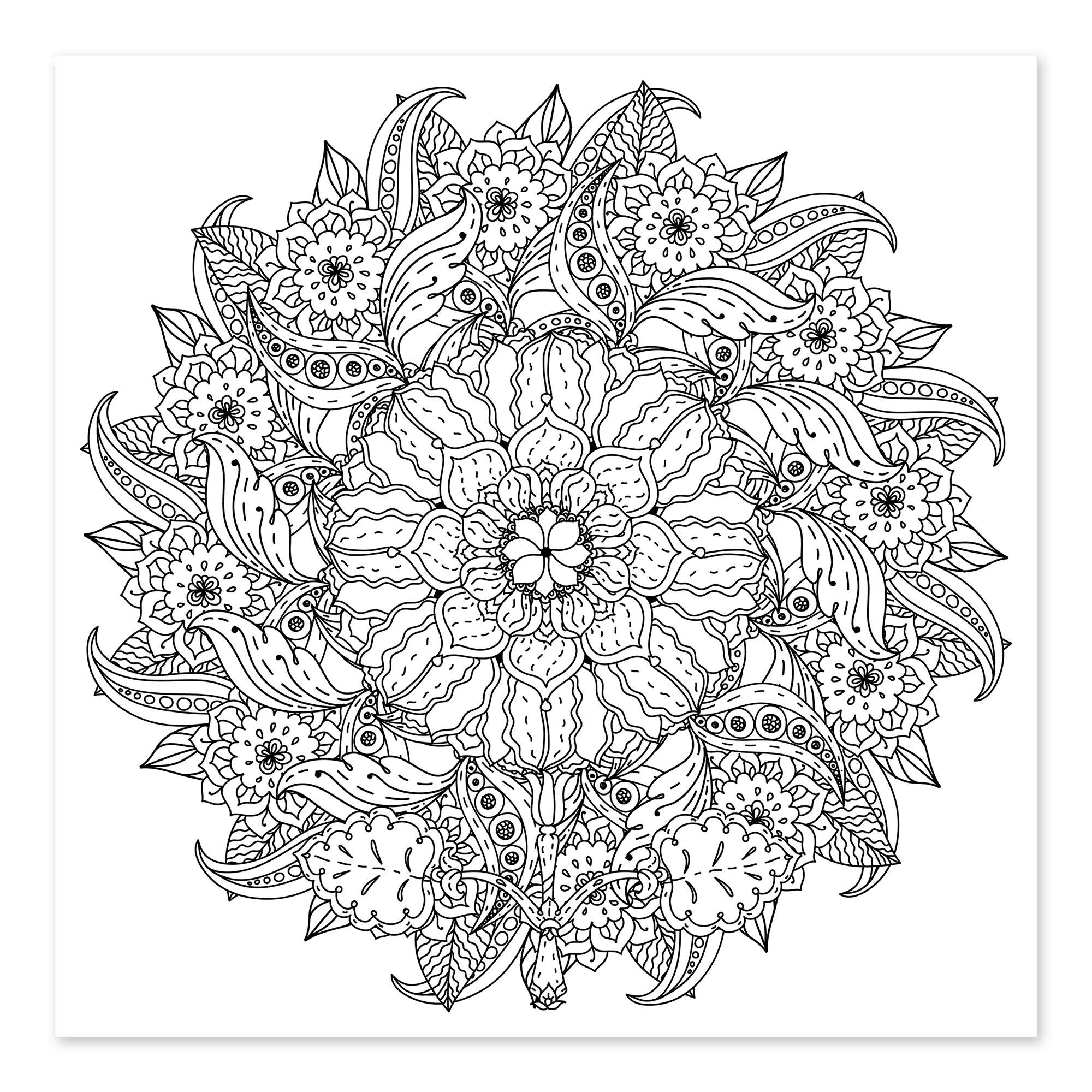 Poster da colorare Mandala floreale di Editors Choice