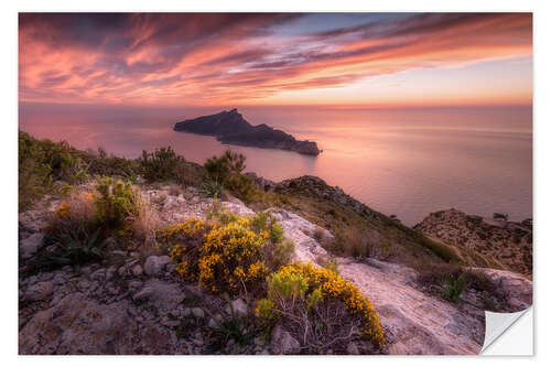 Selvklebende plakat Sa Dragonera | Burning Sky (Mallorca / Spain)