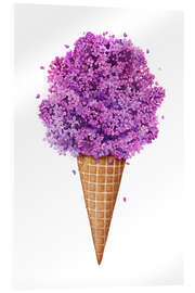 Obraz na szkle akrylowym Ice cream with lilac