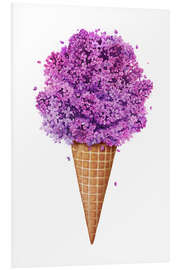 Foam board print Ice cream with lilac