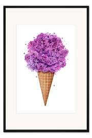 Gerahmter Kunstdruck Eis mit Flieder