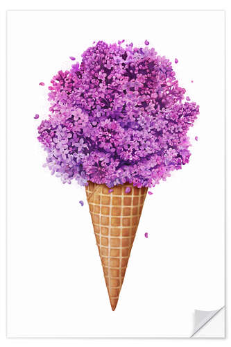 Wall sticker Ice cream with lilac