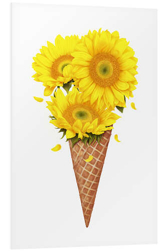 PVC-tavla Ice cream with sunflowers