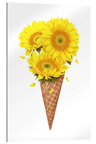 Gallery print Ice cream with sunflowers