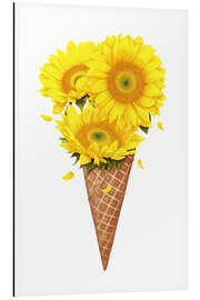 Magnettafel Eis mit Sonnenblumen