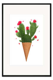 Gerahmter Kunstdruck Kaktus-Eis