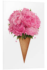 Foam board print Ice cream with peonies