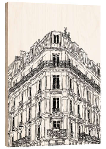 Stampa su legno Parisian Façade