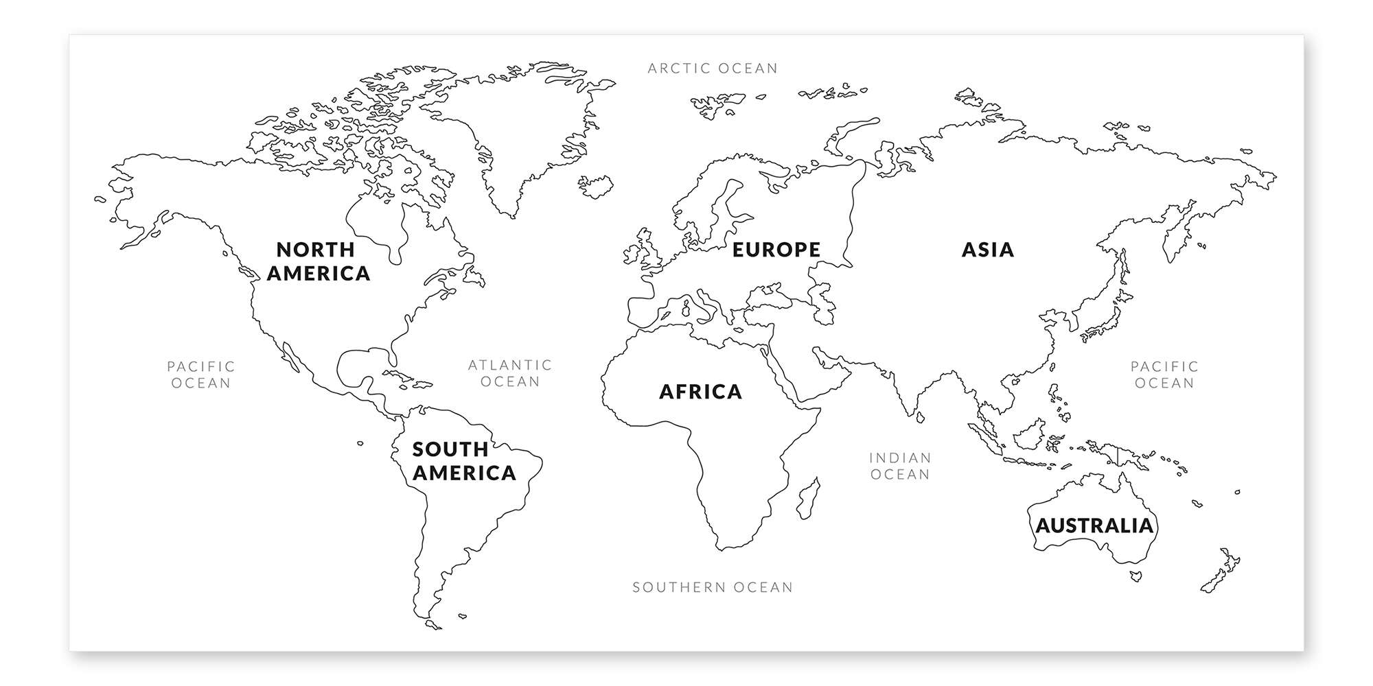 FREE! - Mapa do Mundo: Página para Colorir - Twinkl