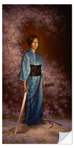 Selvklebende plakat The Blue Kimono