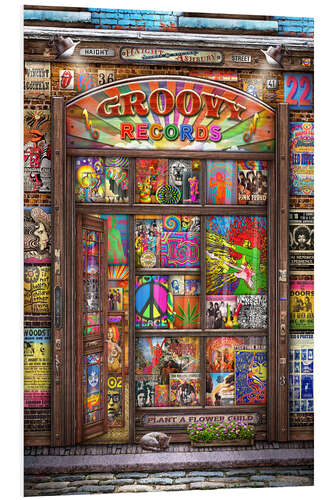 Foam board print Groovy Records