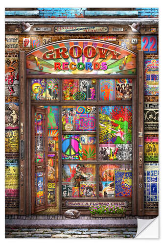 Sticker mural Groovy Records