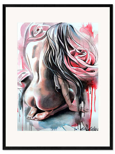 Kunsttryk i ramme Erotic rose