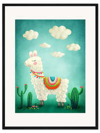 Gerahmter Kunstdruck Lama I