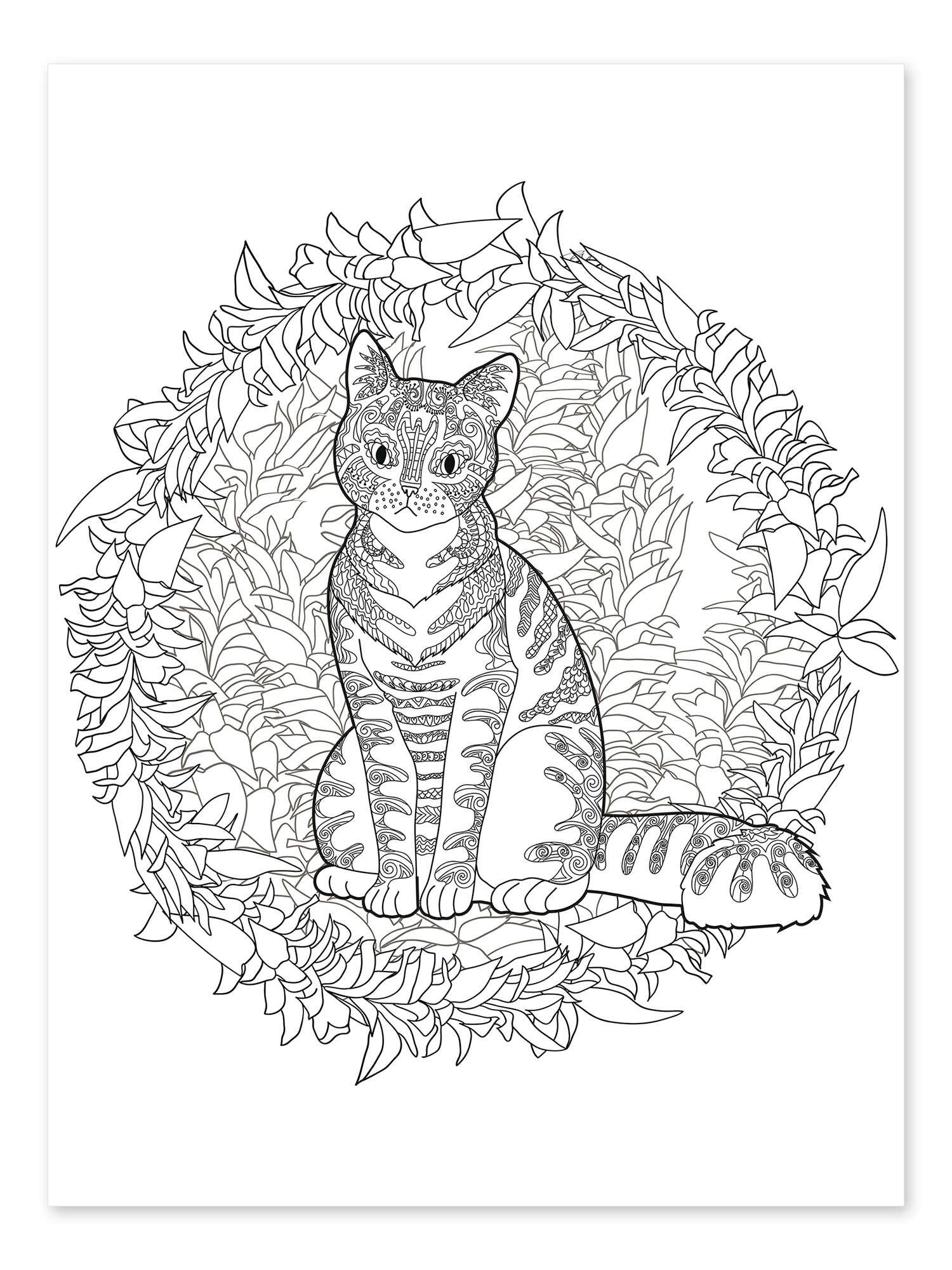 Desenhos simples para crianças para colorir de Gatos - Gatos - Coloring  Pages for Adults