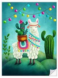 Naklejka na ścianę Happy LLama