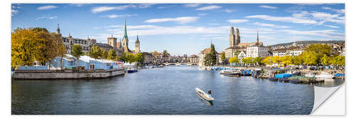 Selvklebende plakat Zurich panorama cityscape