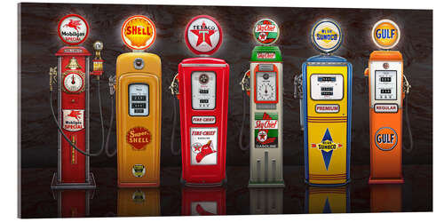 Acrylic print Vintage Gas Pumps