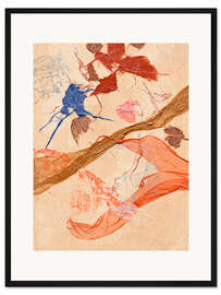 Gerahmter Kunstdruck Blattwerk abstrakt I